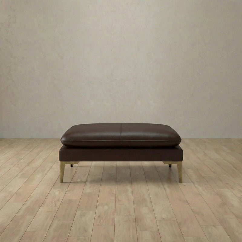 Top Grain Leather::Modern Italian Leather Sofa Ottoman Espresso Top Grain Leather 8:TGL