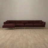 Boucle::Modern Italian Sofa  Chaise Sectional (146") Burgundy Boucle [grid:6:BCL]