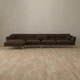Boucle::Modern Italian Sofa  Chaise Sectional (146") Espresso  Boucle [grid:8:BCL]