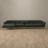 Boucle::Modern Italian Sofa  Chaise Sectional (146") Smoke 2 Boucle [grid:7:BCL]