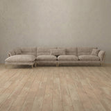 Boucle::Modern Italian Sofa  Chaise Sectional (146") Taupe Boucle [grid:3:BCL]