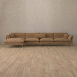 Boucle::Modern Italian Sofa  Chaise Sectional (146") Toffee Boucle [grid:4:BCL]