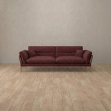 Linen Blend::Modern Italian Sofa  Loveseat (73") Burgundy Linen Blend [grid:2:LB] [grid:6:LB]
