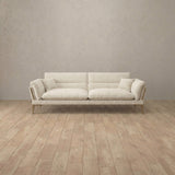 Boucle::Modern Italian Sofa  Loveseat (73") Cream Boucle [grid:2:BCL]