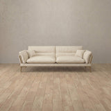 Linen Blend::Modern Italian Sofa  Loveseat (73") Cream Linen Blend