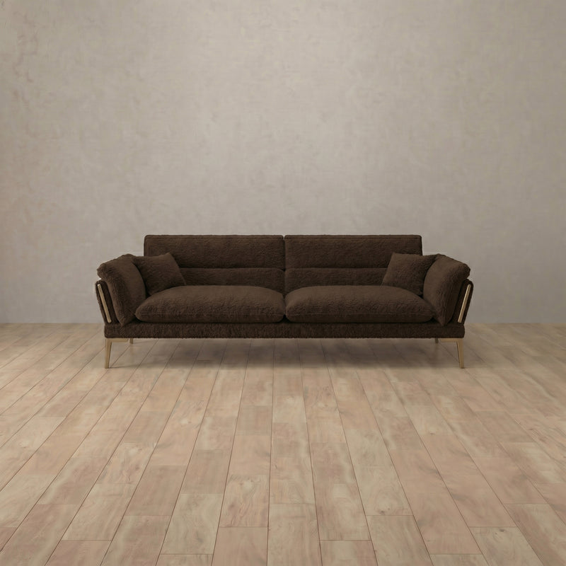 Boucle::Modern Italian Sofa  Loveseat (73") Espresso  Boucle 8:BCL