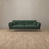 Linen Blend::Modern Italian Sofa  Loveseat (73") Forest Green Linen Blend [grid:5:LB]