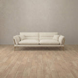 Linen Blend::Modern Italian Sofa  Loveseat (73") Ivory Linen Blend