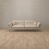 Linen Blend::Modern Italian Sofa  Loveseat (73") Linen Linen Blend