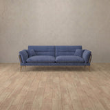 Boucle::Modern Italian Sofa  Loveseat (73") OceanBlue Boucle