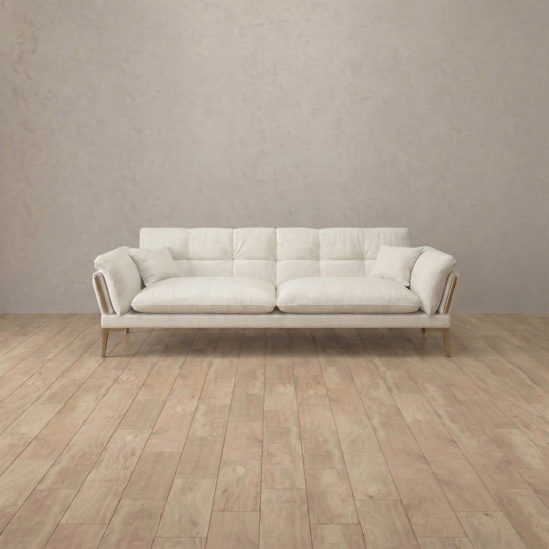 Linen Blend::Modern Italian Sofa  Loveseat (73") OffWhite Linen Blend 1:LB