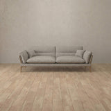 Linen Blend::Modern Italian Sofa  Loveseat (73") Pewter Linen Blend