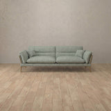 Linen Blend::Modern Italian Sofa  Loveseat (73") Sage Linen Blend