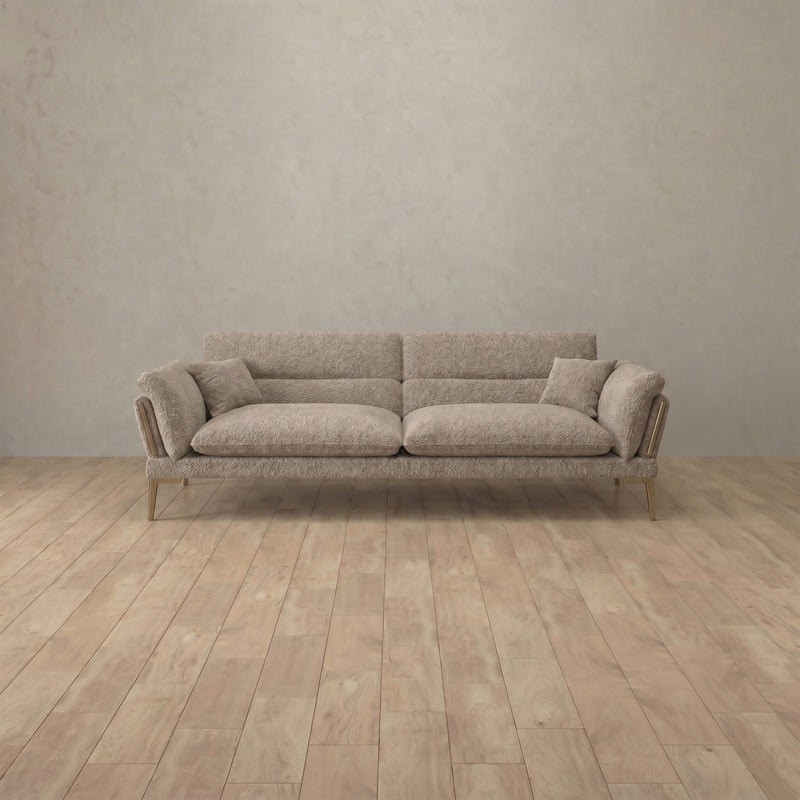 Boucle::Modern Italian Sofa  Loveseat (73") Taupe Boucle 3:BCL