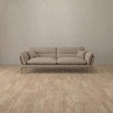 Linen Blend::Modern Italian Sofa  Loveseat (73") Taupe Linen Blend
