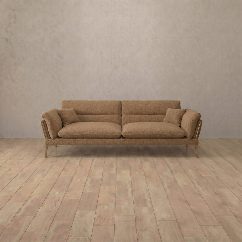 Boucle::Modern Italian Sofa  Loveseat (73") Toffee Boucle 4:BCL