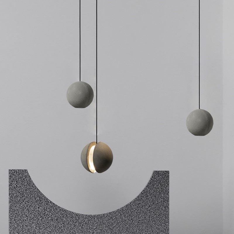 Sphered Cement Wabi Sabi Pendant Light – Articture