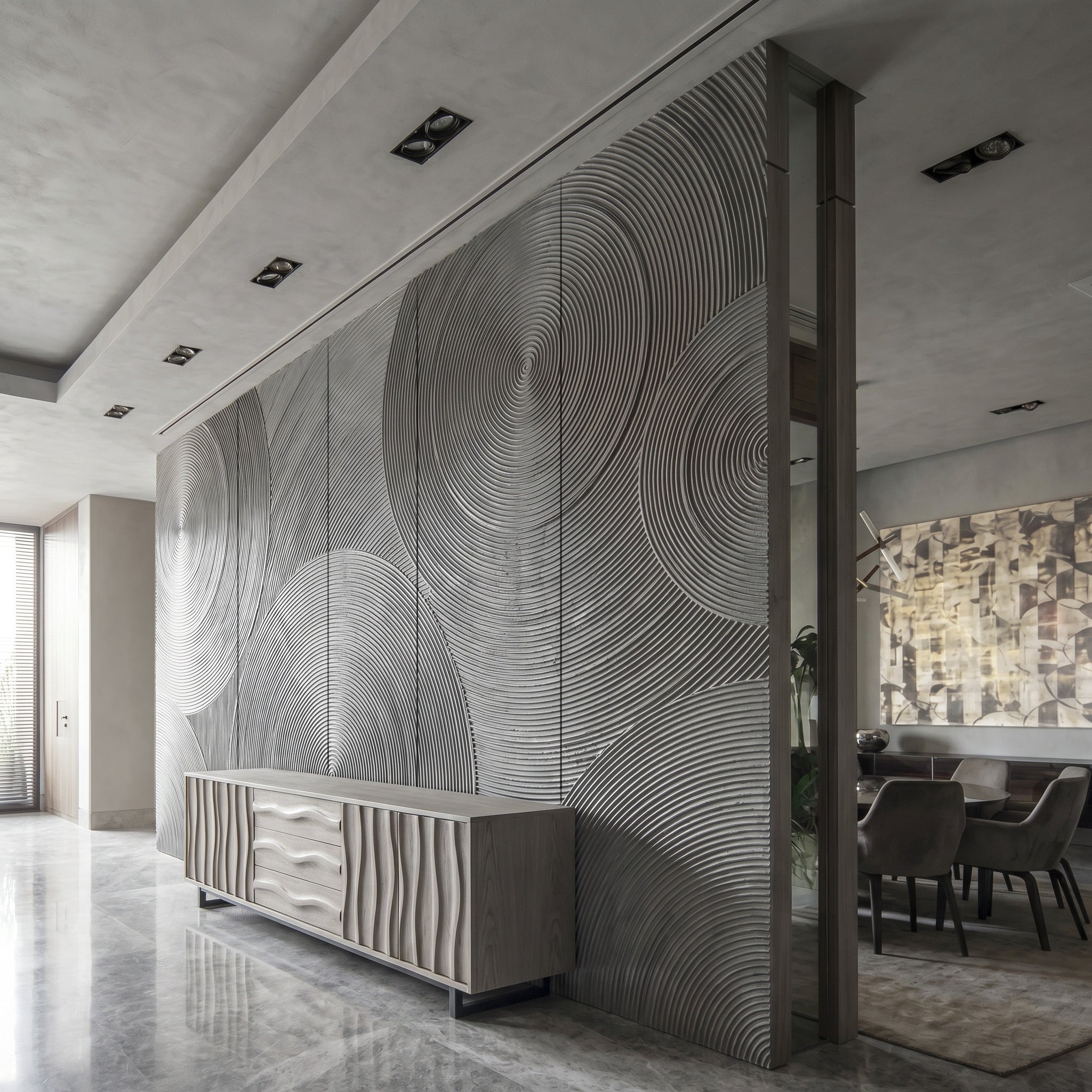 Orbital Ring Grooved Wall Panel