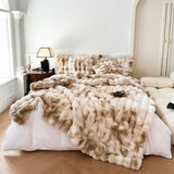 Tie Dye Rabbit Faux-Fur Blanket Throw