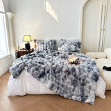 Tie Dye Rabbit Faux-Fur Blanket Throw