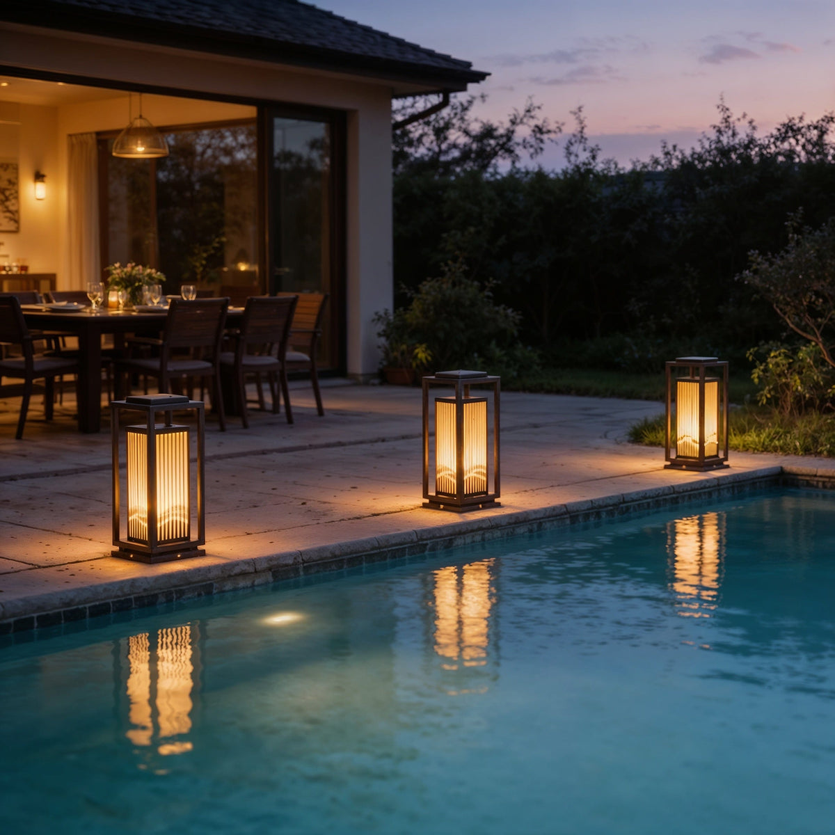 Cage Post Light (Outdoor Solar) — lifestyle