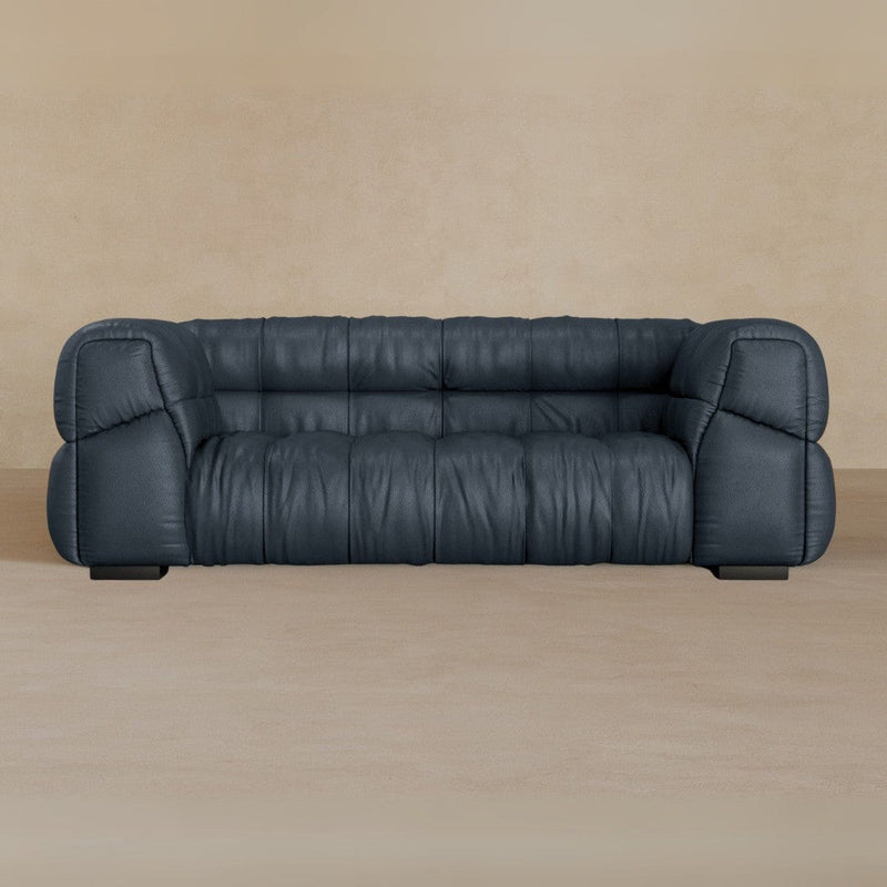 2 Seater 71 Inches-Full Grain Leather-Navy