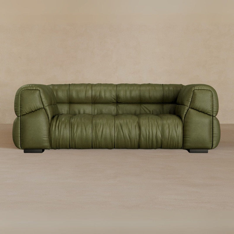 2 Seater 71 Inches-Full Grain Leather-Olive