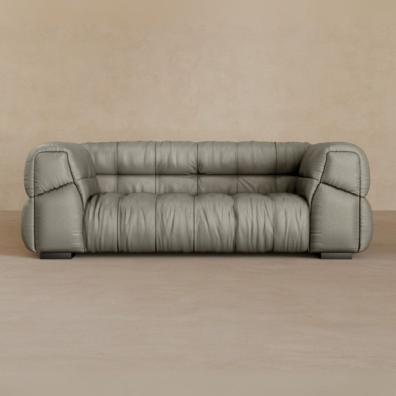 2 Seater 71 Inches-Top Grain Leather-Greige