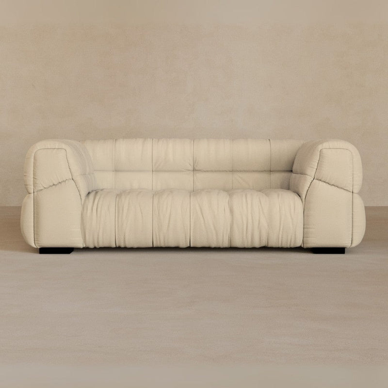 2 Seater 71 Inches-Top Grain Leather-Linen