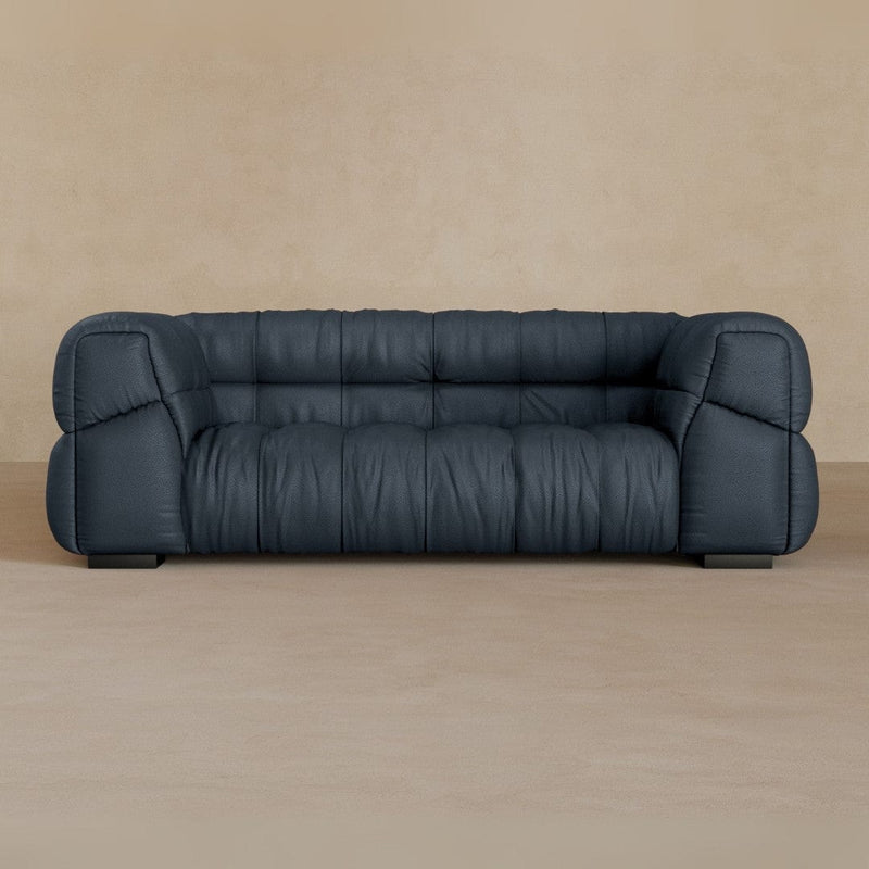 2 Seater 71 Inches-Top Grain Leather-Navy