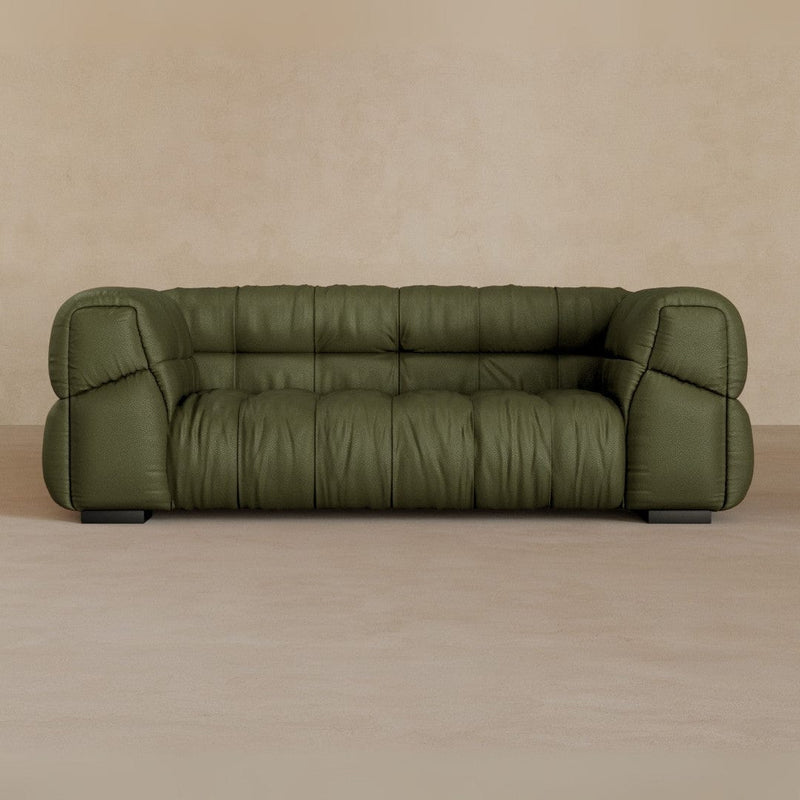 2 Seater 71 Inches-Top Grain Leather-Olive