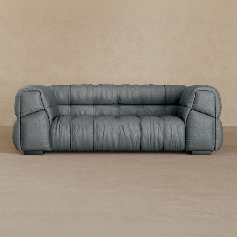 2 Seater 71 Inches-Top Grain Leather-Pewter