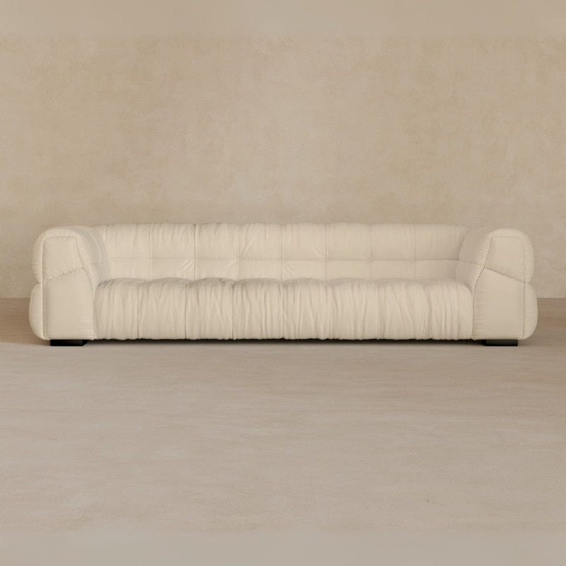 3 Seater 9ft-Full Grain Leather-Alabaster