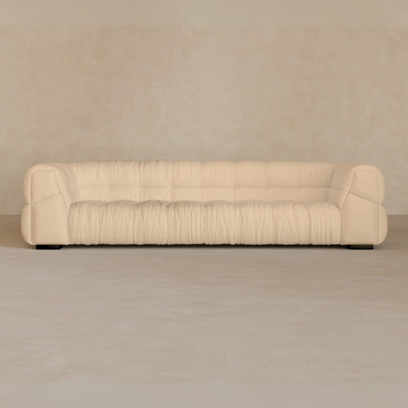 3 Seater 9ft-Full Grain Leather-Chalk