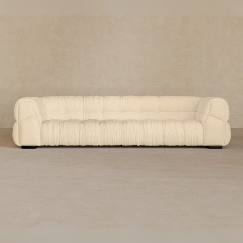 3 Seater 9ft-Full Grain Leather-Linen