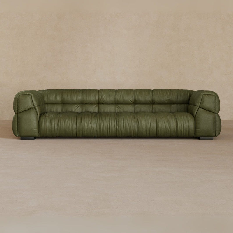 3 Seater 9ft-Full Grain Leather-Olive