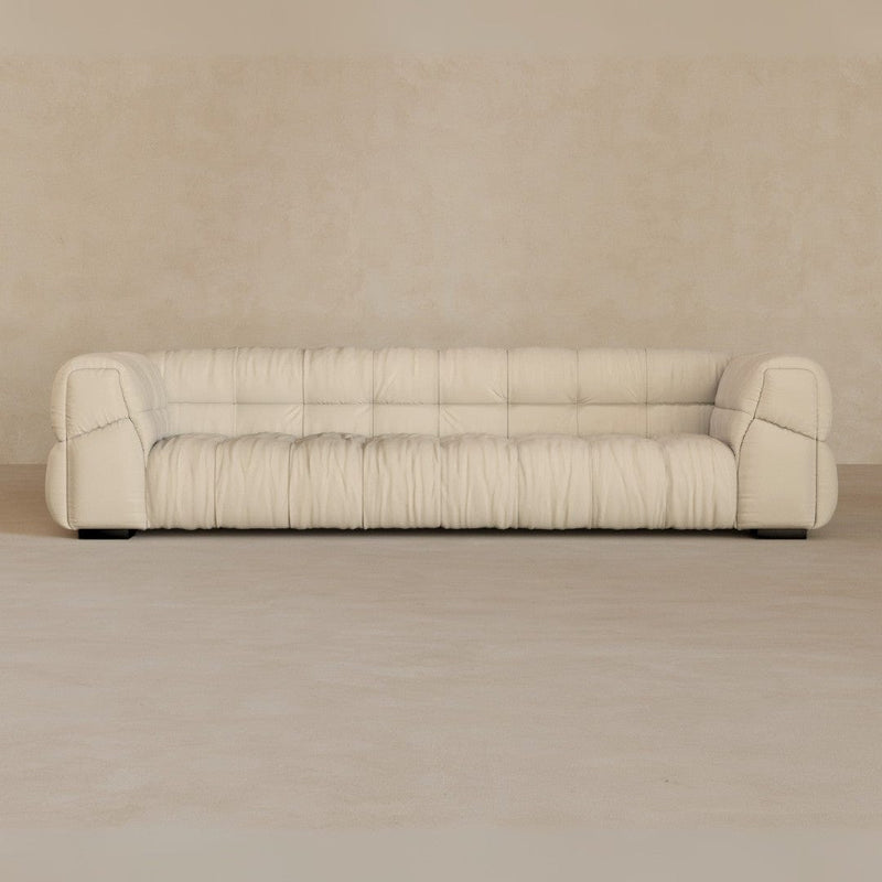 3 Seater 9ft-Top Grain Leather-Alabaster