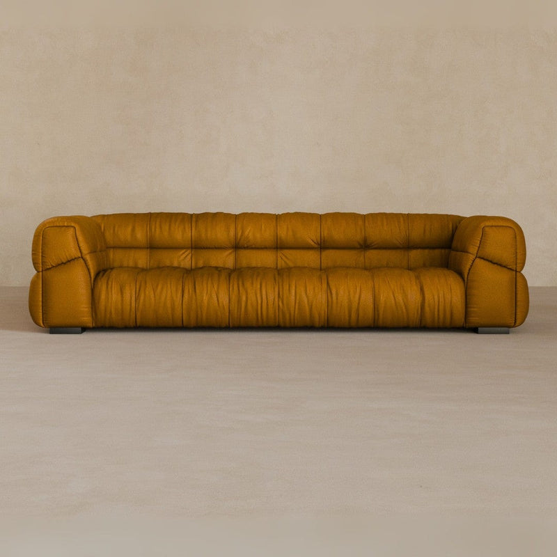 3 Seater 9ft-Top Grain Leather-Camel