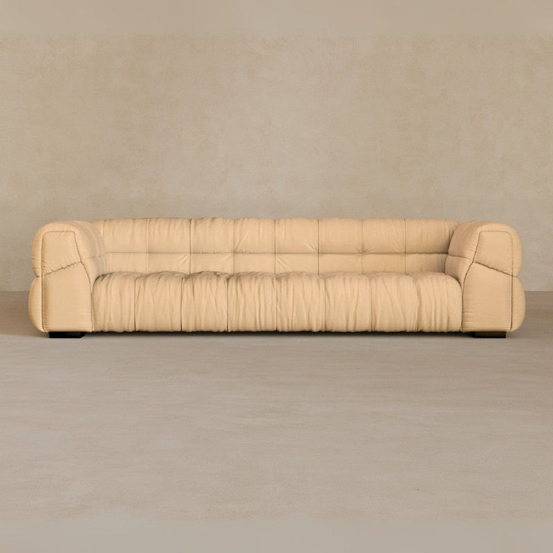 3 Seater 9ft-Top Grain Leather-Chalk