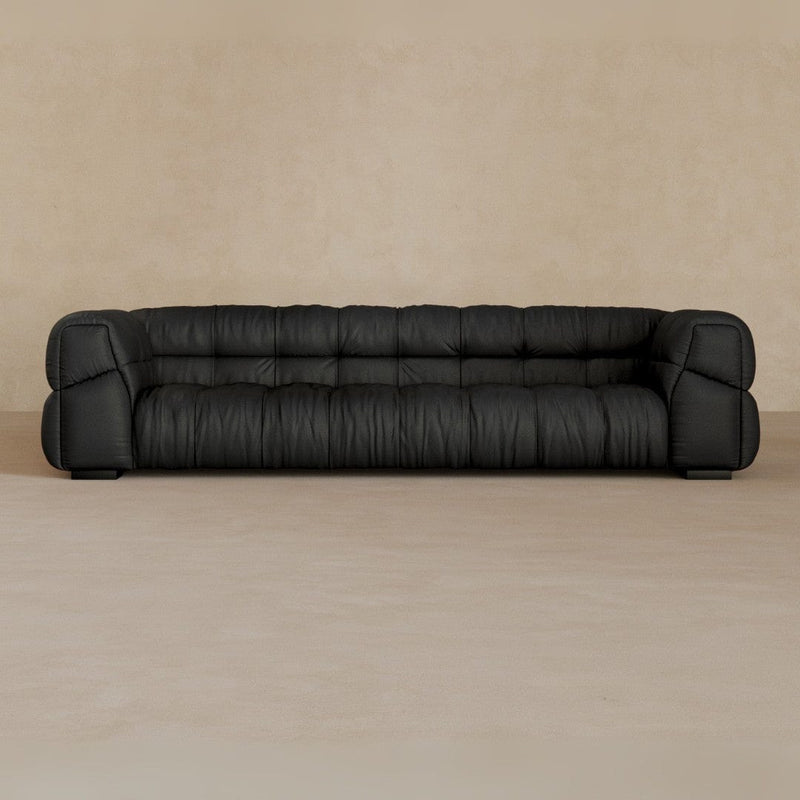 3 Seater 9ft-Top Grain Leather-Charcoal