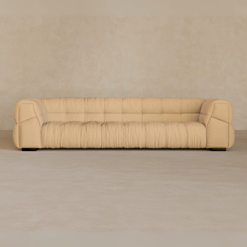 3 Seater 9ft-Top Grain Leather-Fawn
