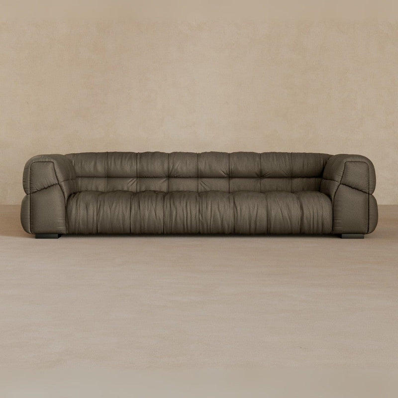 3 Seater 9ft-Top Grain Leather-Stone