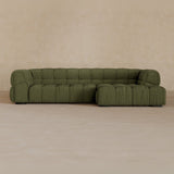 Left Chaise 111 Inches-Boucle-Olive