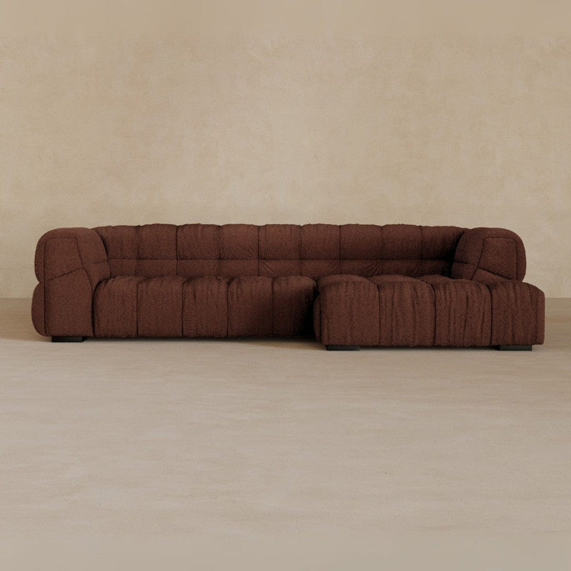 Left Chaise 111 Inches-Boucle-Oxblood