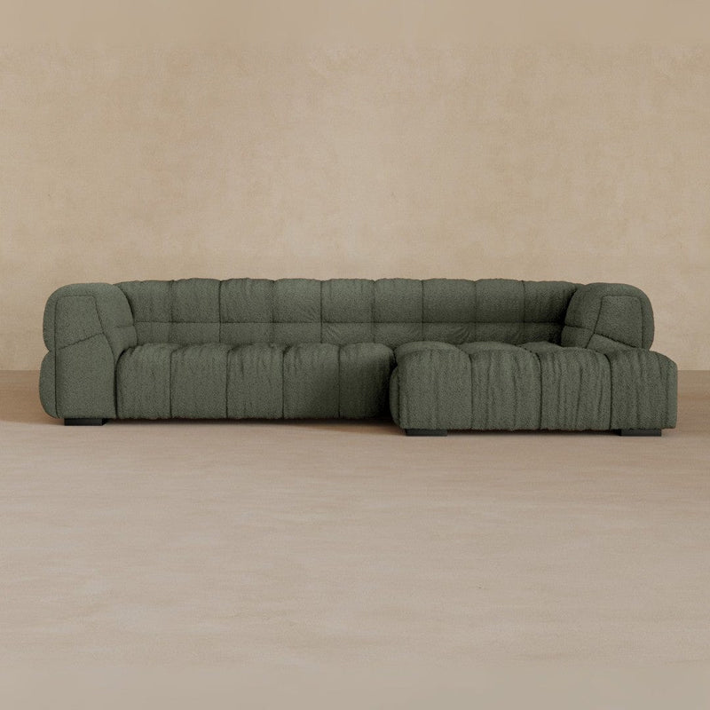Left Chaise 111 Inches-Boucle-Sage