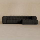 Left Chaise 111 Inches-Linen Blend-Charcoal