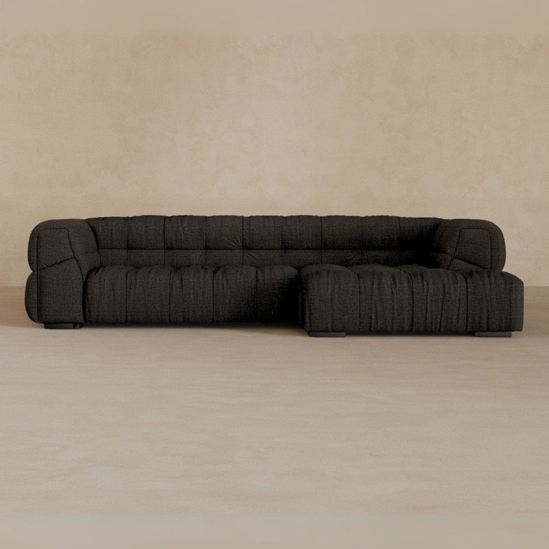 Left Chaise 111 Inches-Linen Blend-Charcoal