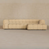 Left Chaise 111 Inches-Linen Blend-Fawn