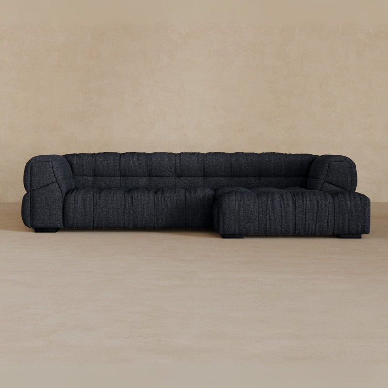 Left Chaise 111 Inches-Linen Blend-Ink