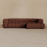 Left Chaise 111 Inches-Linen Blend-Oxblood